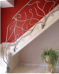 Rampe, escalier, en, fer, forgé, ferronnerie, d’Art,